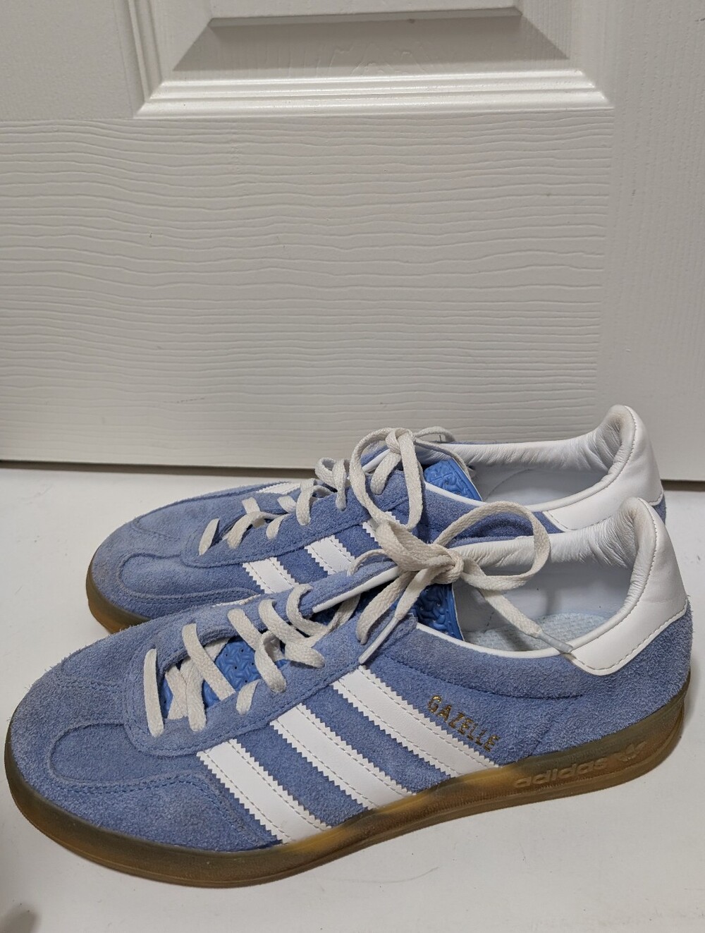 Adidas Gazelle Indoor Blue Fusion White Fold Gum Size 8.5